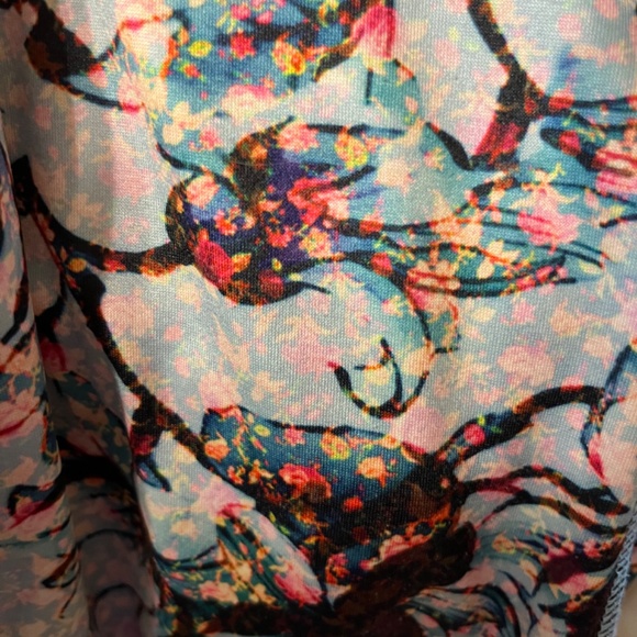 LulaRoe spandex leggings women’s large floral capri - Picture 3 of 4